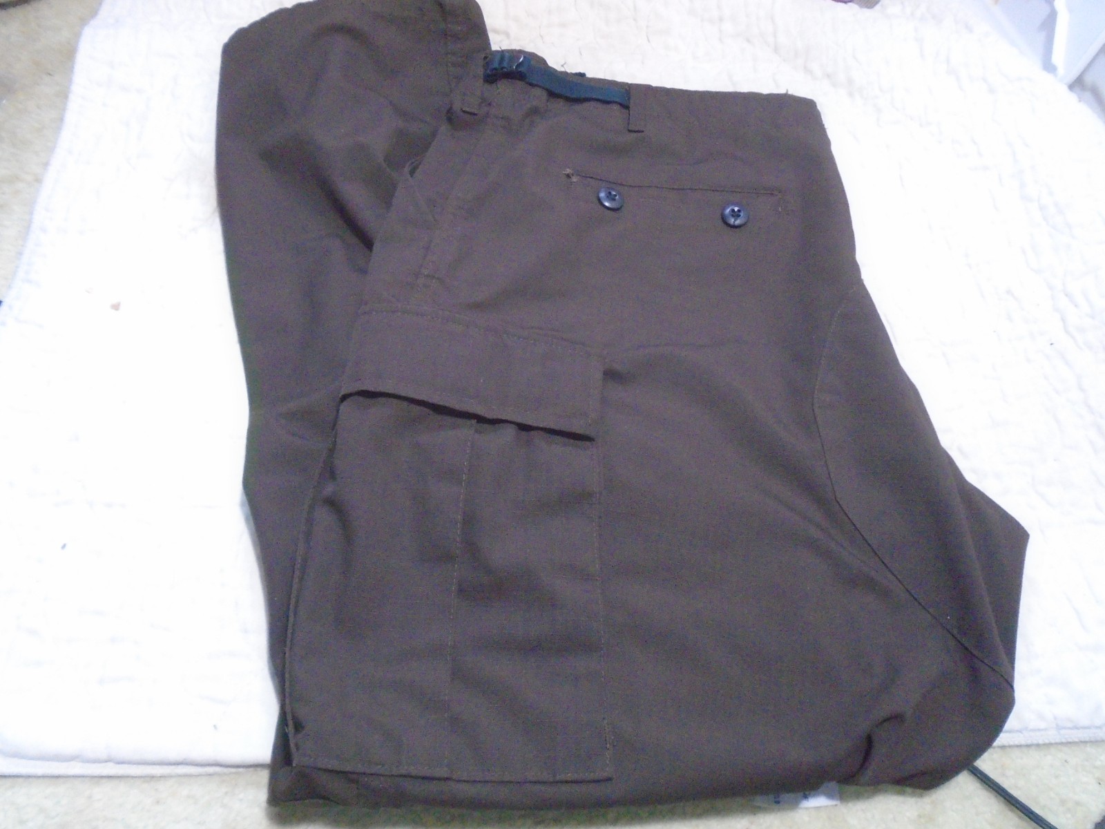 MENS TRU-SPEC XL-Reg Adjustable Dark Brown Cargo Pants Waist 39″ up Inseam 29.5