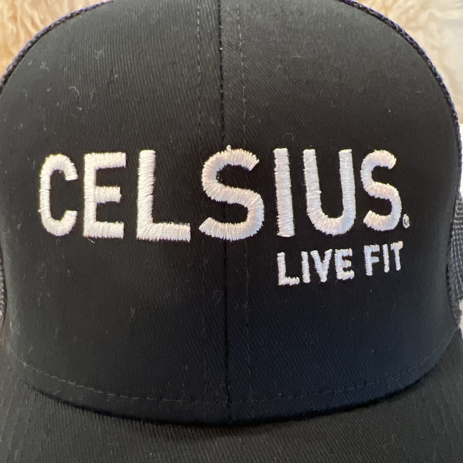 Celsius Live Fit NEW Black Adj. Baseball Hat Trucker Cap Fitness Energy Drink