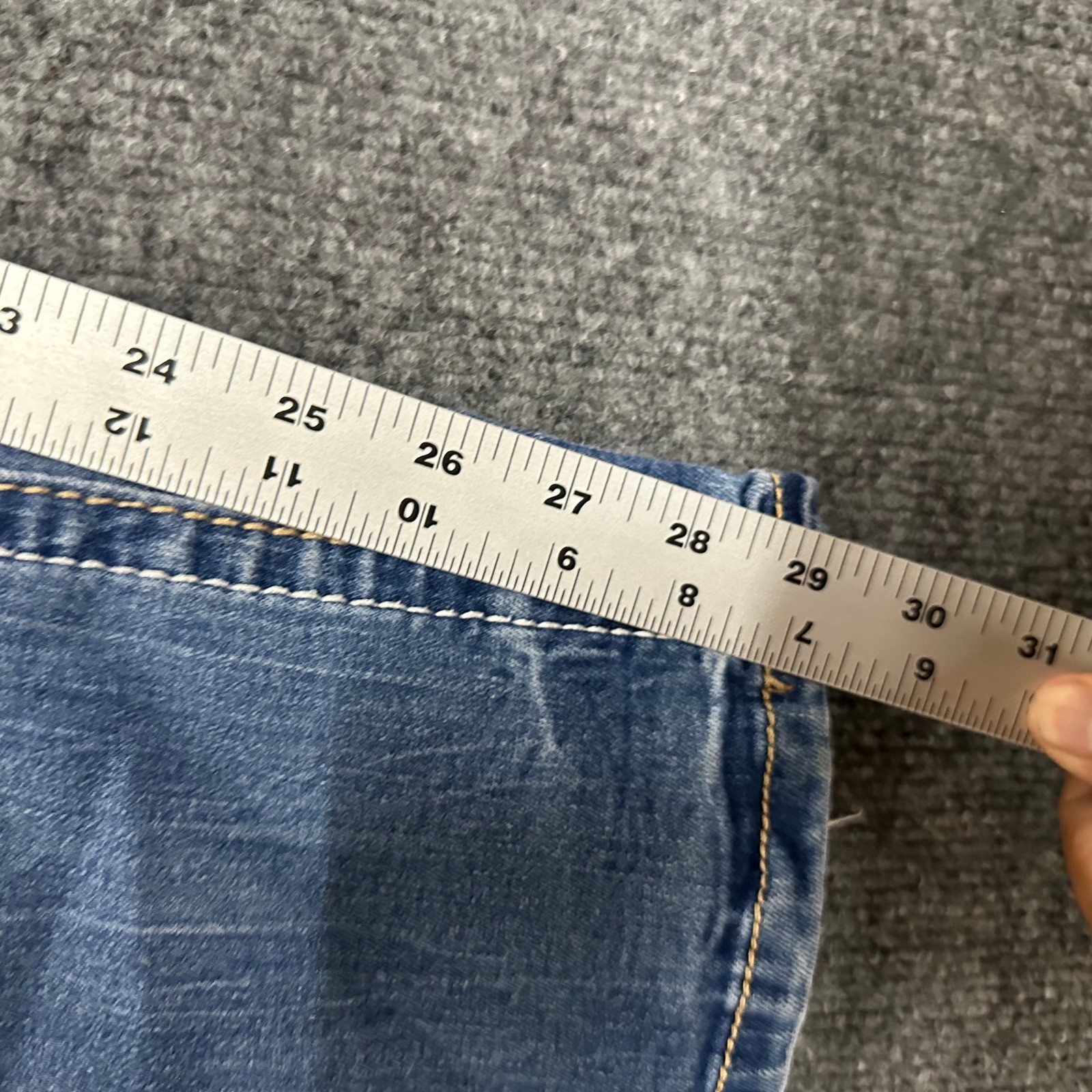 Amethyst Jeans Womens Size 13 Short Blue Bootcut Stretch Denim Thick Flare