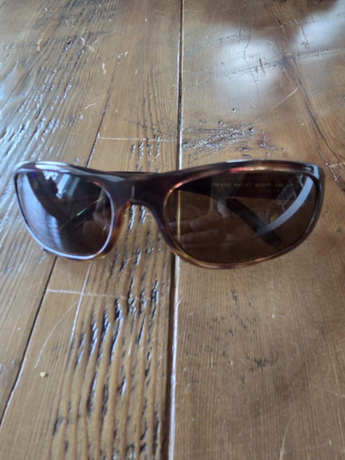 Ray-Ban RB4033 Polarized Wrap Sunglasses Tortoise Brown 60-17 130mm