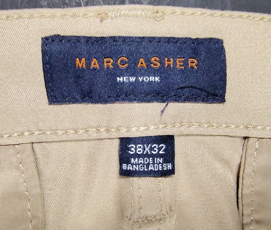 MARC ASHER-NWT-Men’s Sandstone Straight Fit Flat Front Chino Pants-Size 38W/32L