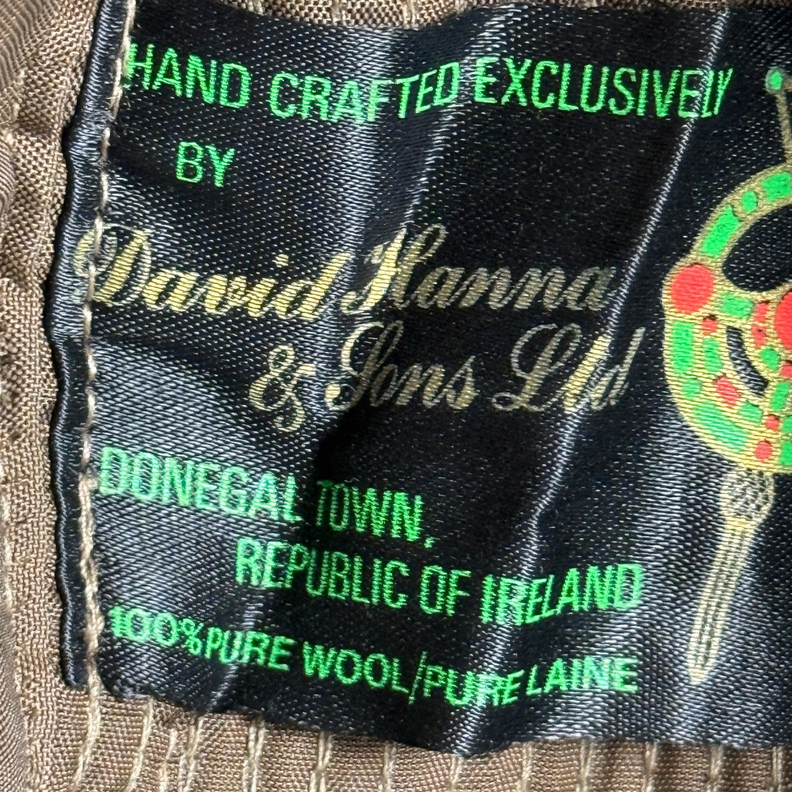 David Hanna & Sons W Bill Ltd Wool Tweed Bucket Hat Brown Multi Made in Ireland