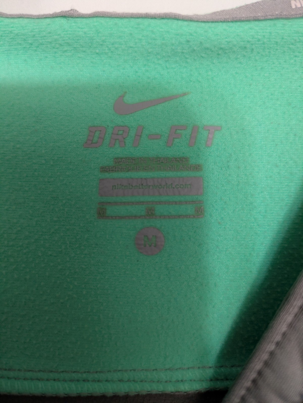 Nike Dri-Fit Hoodie Gray Mint Green Half Zip Pullover Women’s M Running Workout