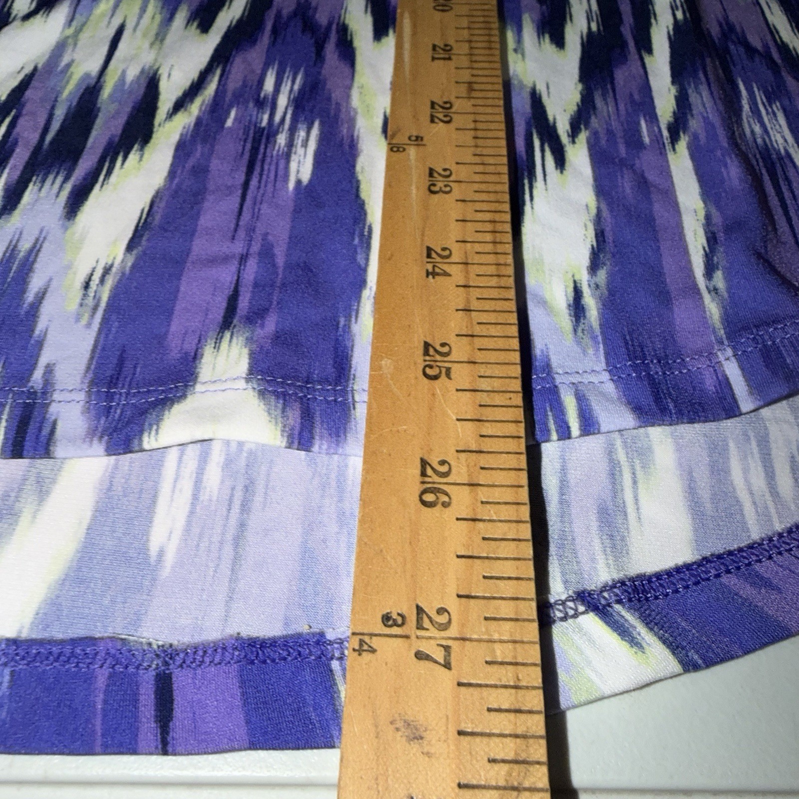 CHICO’S Purple Multi Brushed Feather Ikat Zipper Back Top Shirt Size 3 (XL)