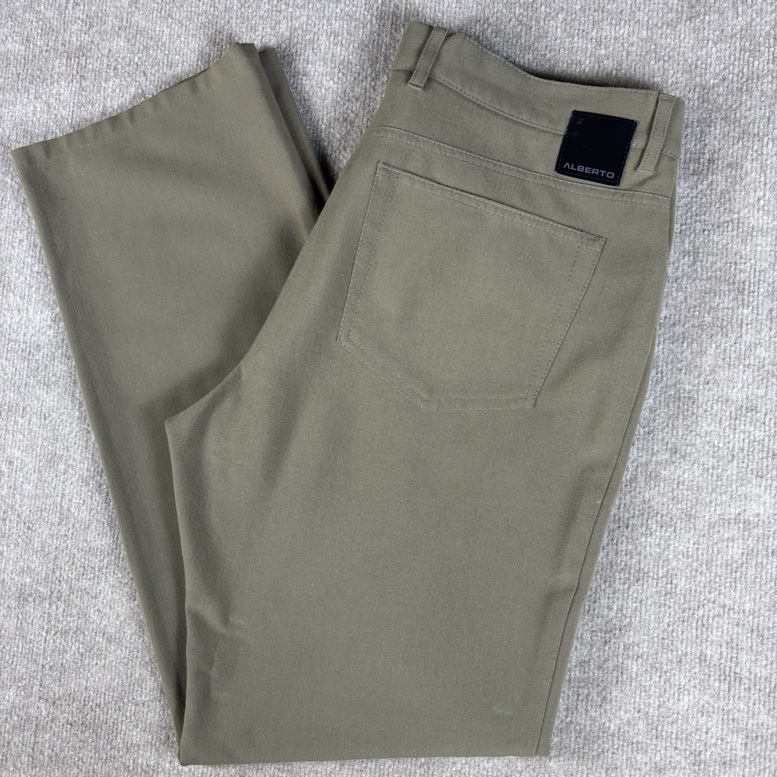 Alberto Ceramica Comfort Fit Pants Mens EU 52 Olive Stretch Golf Performance