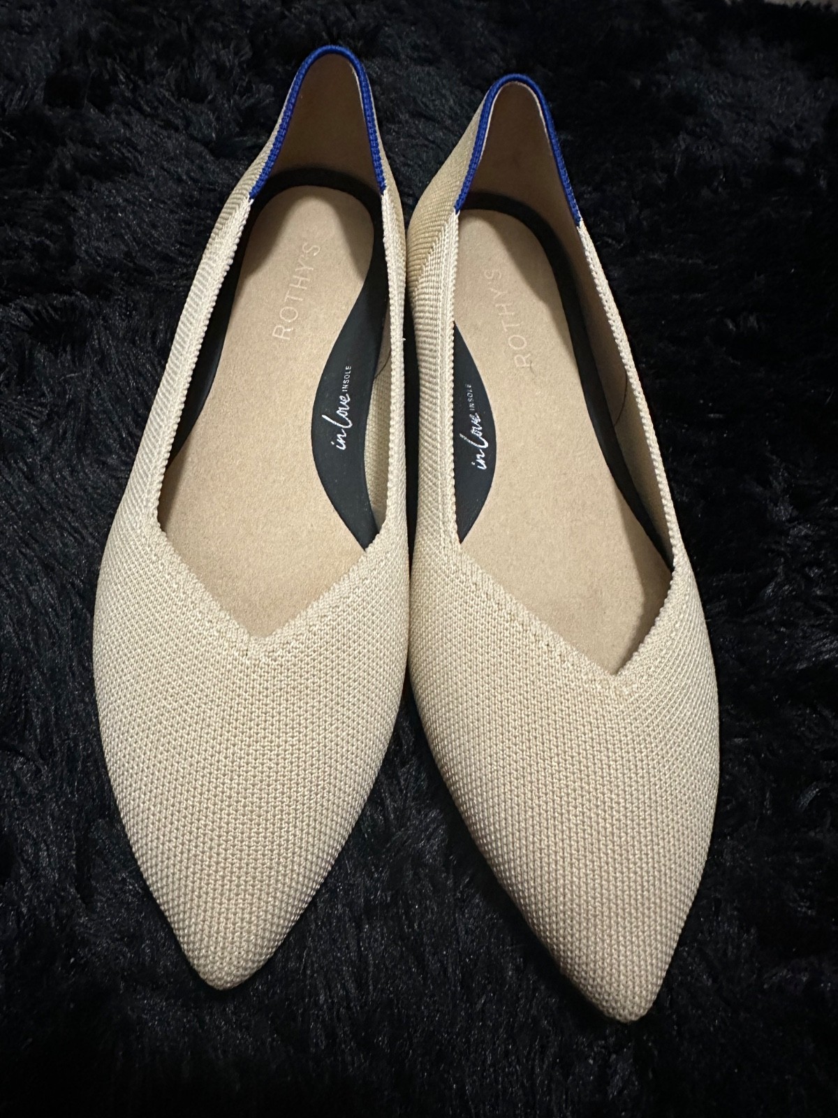 Rothys The High Point Womens Size 8.5 US Sandstone Beige Knit Block Heels Shoes