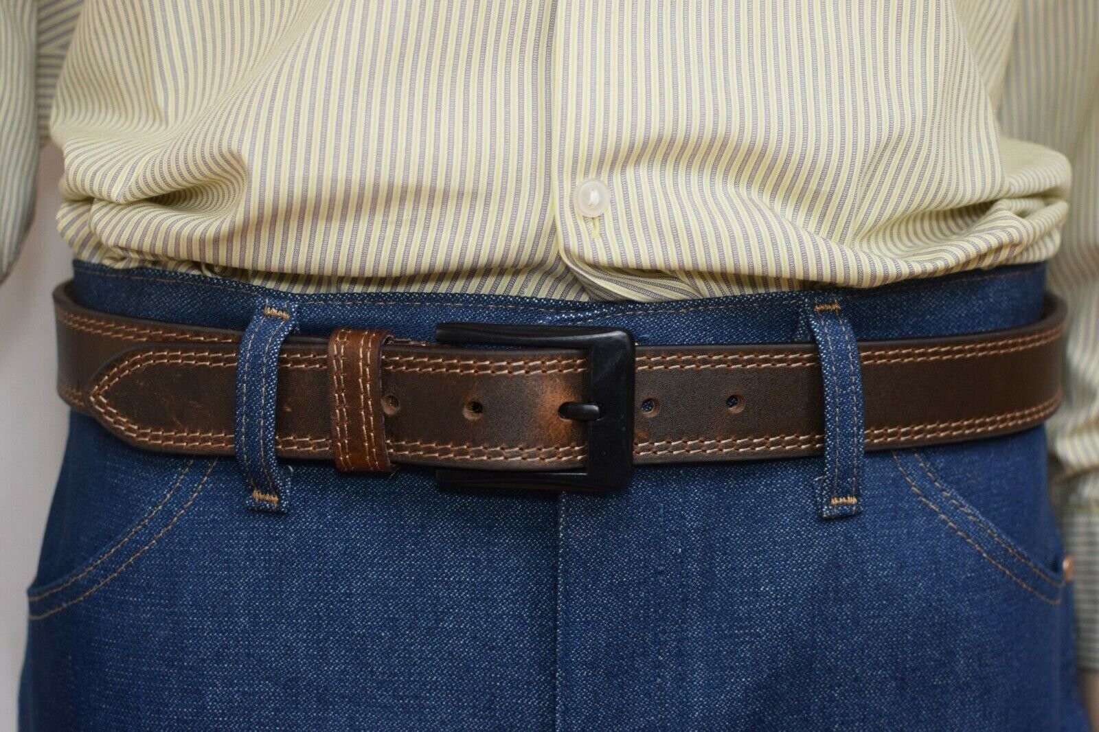Cazoro Genuine Leather Men Big and Tall Jeans Belt Size 44″- 56″, Tan