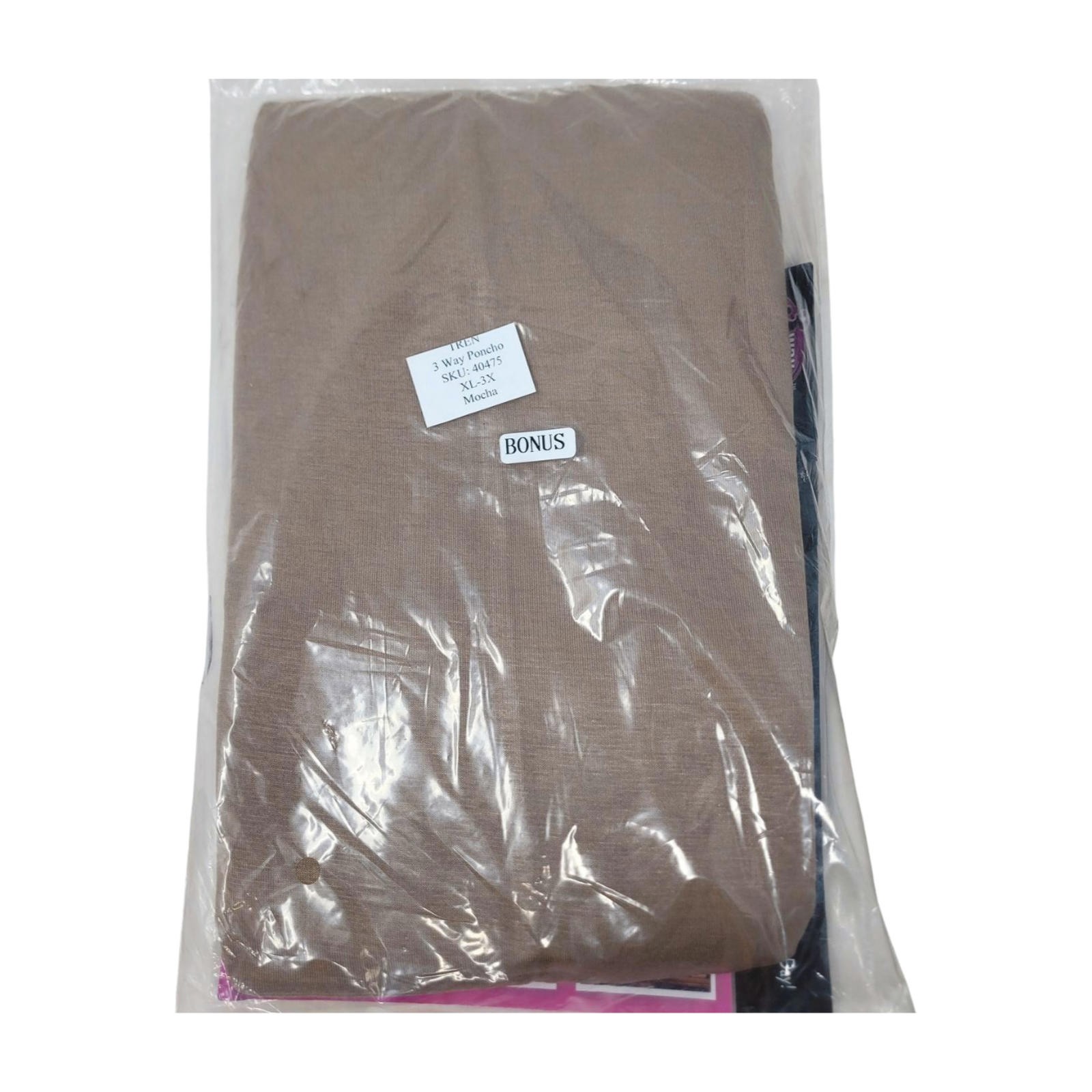 Suzanne Somers 3 Way Poncho 3 Styles Mocha Easy Fit Size XL-3X As Seen On TV New