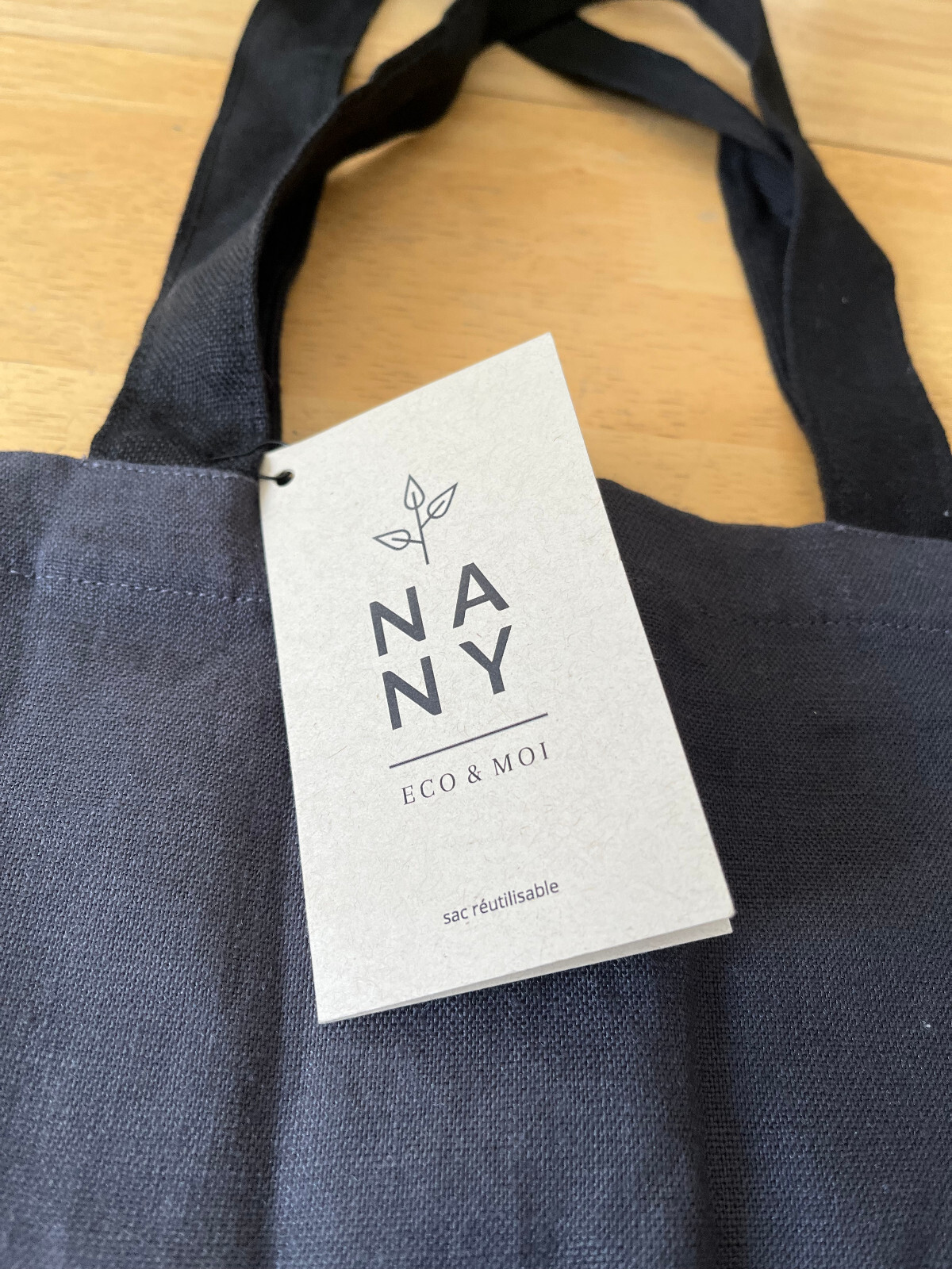 Petite-Mains Black LINEN Tote Shopper Bag – NANY Eco & Moi – 15″ x 16″