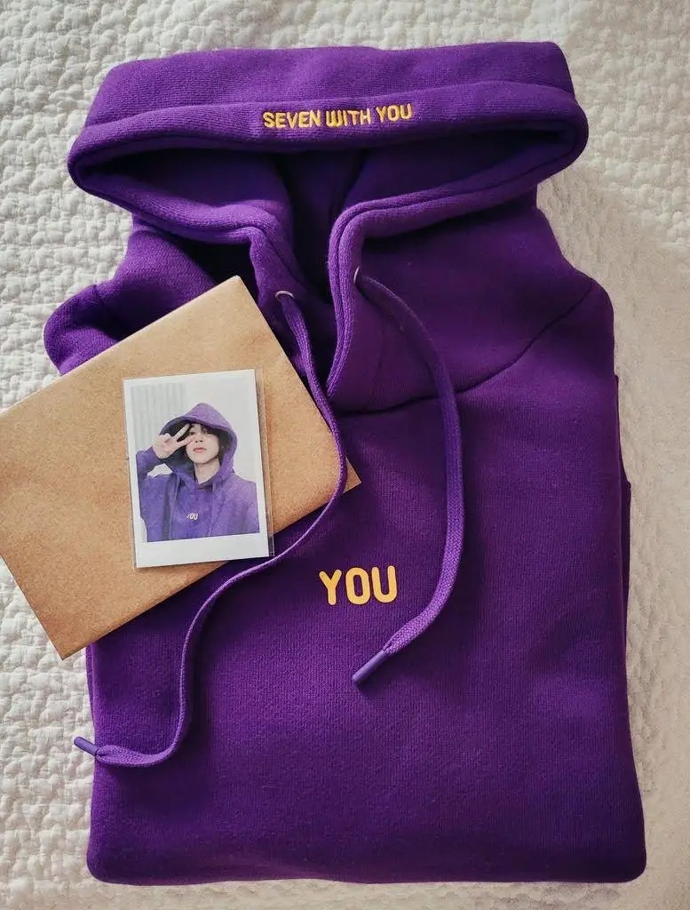 BTS Jimin Purple Hoodie – “Seven With You / You Never Walk Alone” Fan Sweatshirt