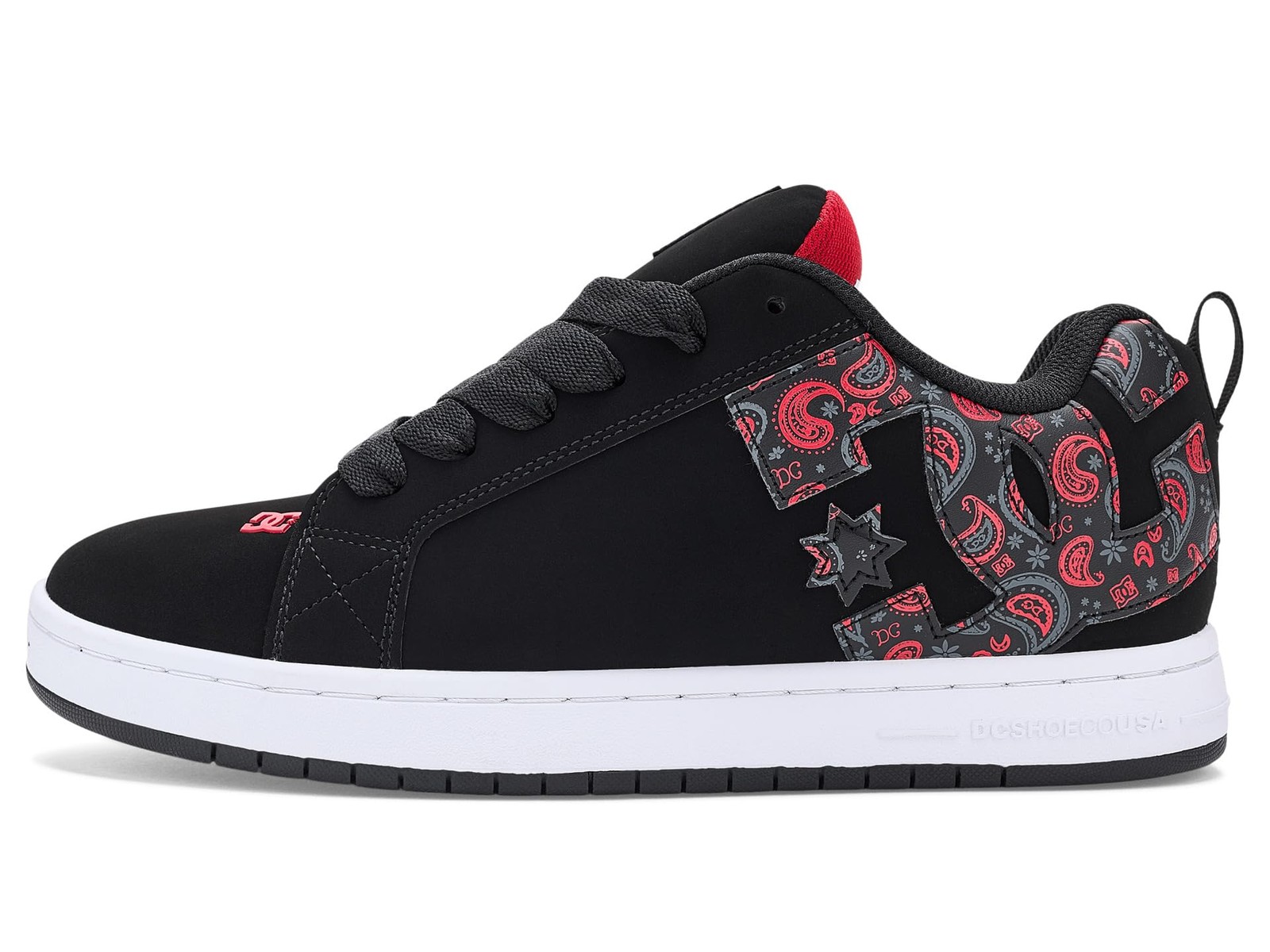 DC SHOES COURT GRAFFIK BK/GY/RD PRT (MENS) BLACK/GREY/RED