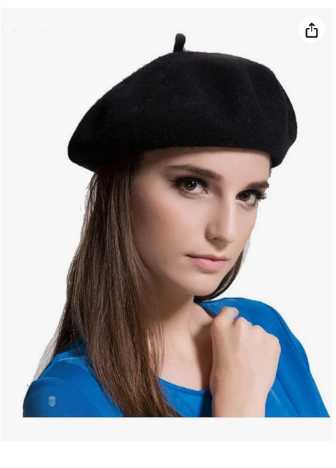 Gorro Vasco De Artista De Boina Francesa Para Mujeres Y Niñas, Color Negro NUEVO