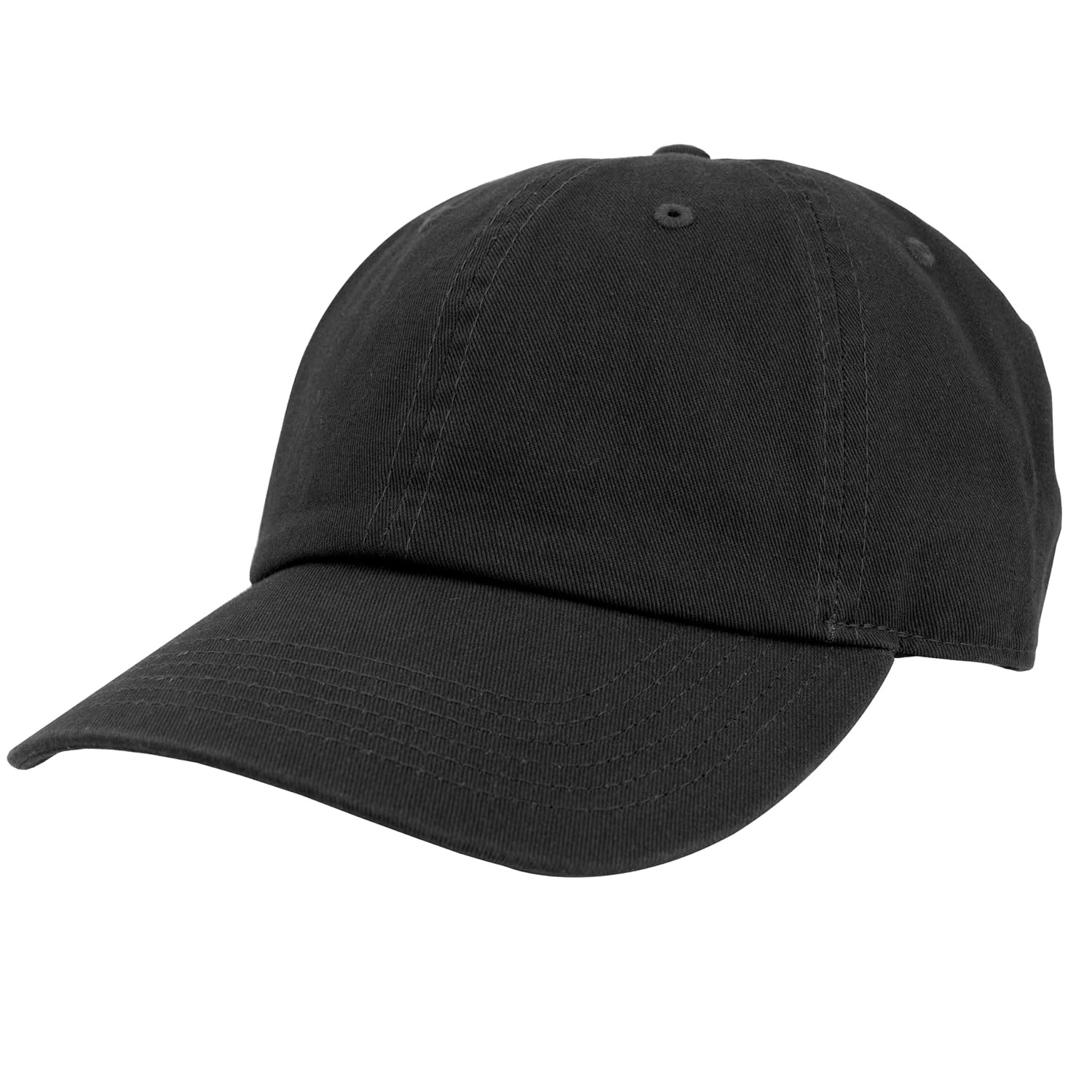 Black Adjustable Gelante Baseball Cap Dad Hat One Size Plain Cotton