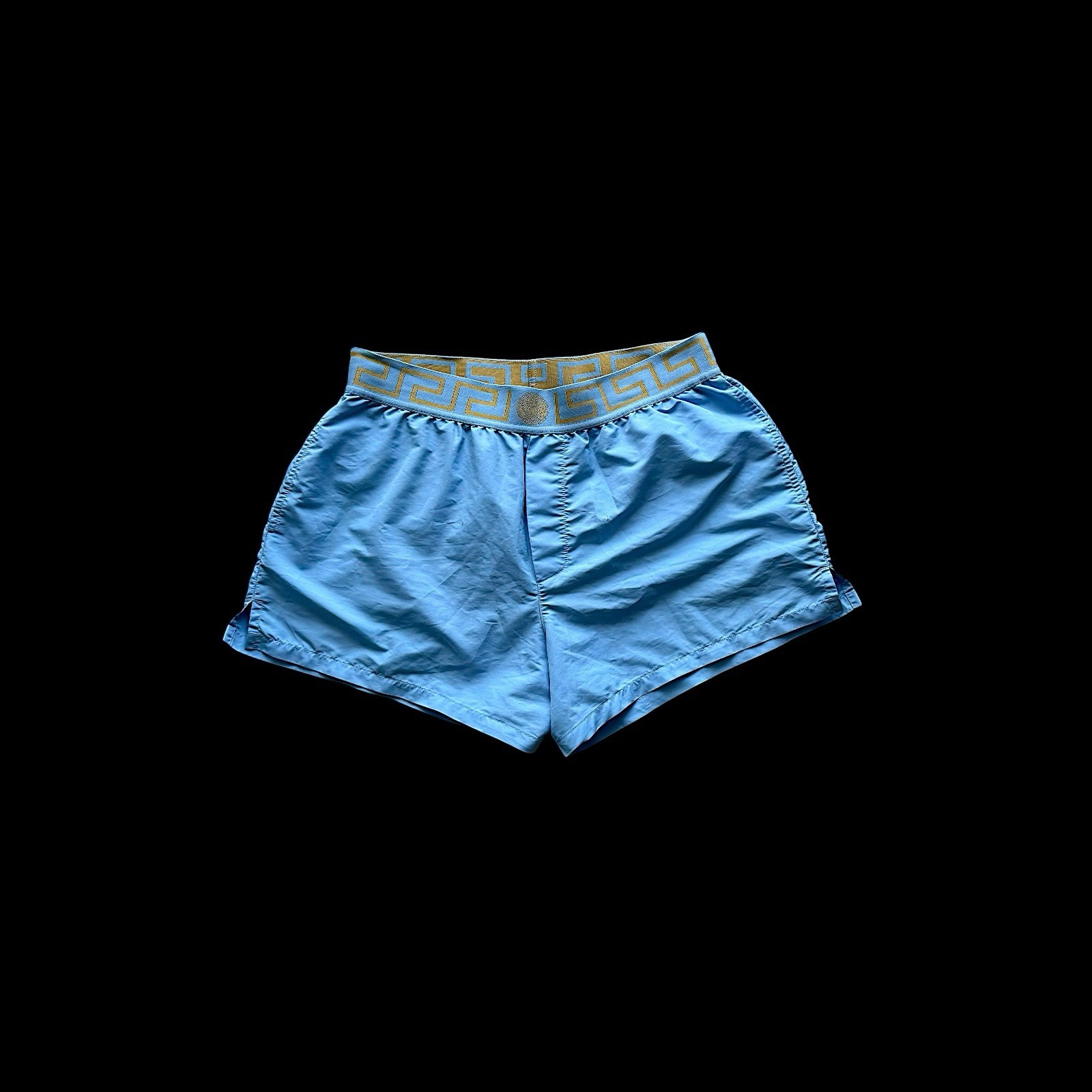 Versace Men’s Gold Greeca Stripe Swimwear Swim Shorts Versace sz 5 US M IT 50