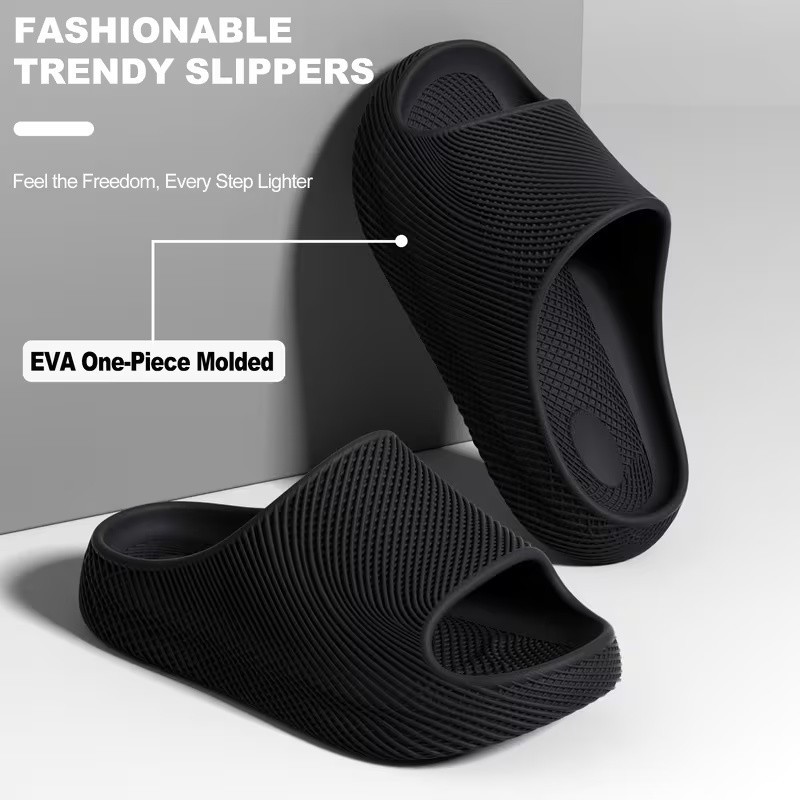 Unisex Ultra-Soft Cloud Cushion Platform Slides Thick Sole Non-Slip EVA slippes