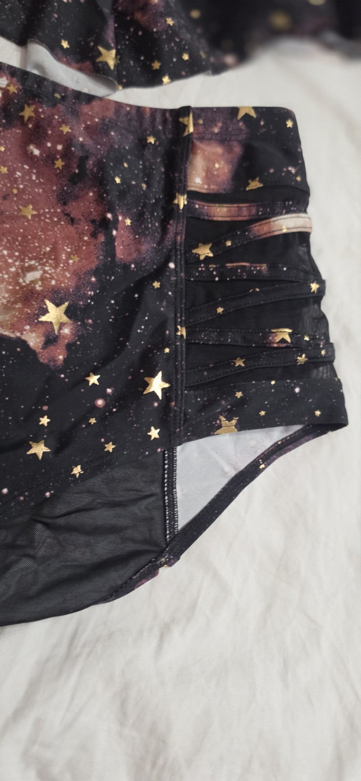 Torrid Galaxy Star Print Two Piece Swim Set Rash Guard & High Waist Size 1