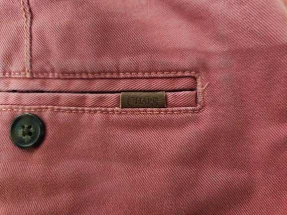 2 Men’s Classic Flat Front Chino Shorts. 34W, 1 Red, 1 Blue