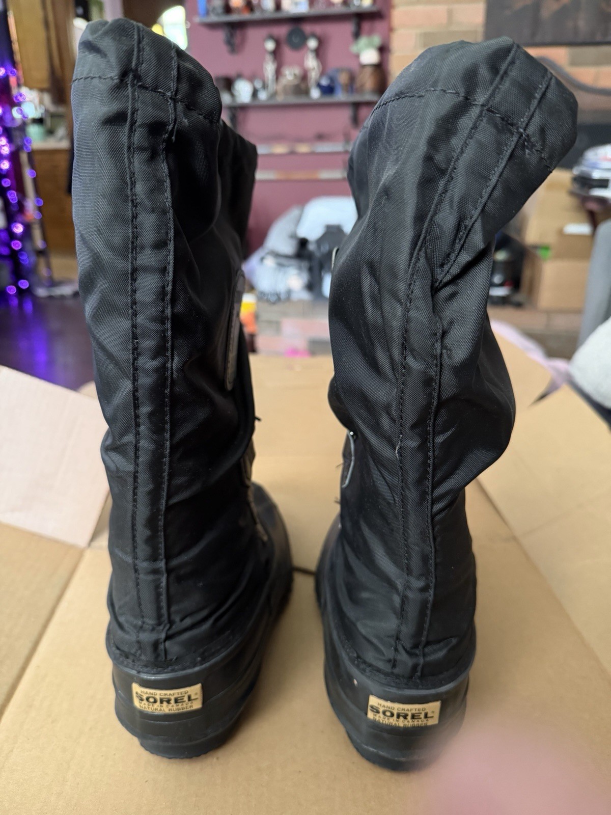 SOREL Womens Snowlion Boots CANADA Snowmobile Arctic Black, Size 7