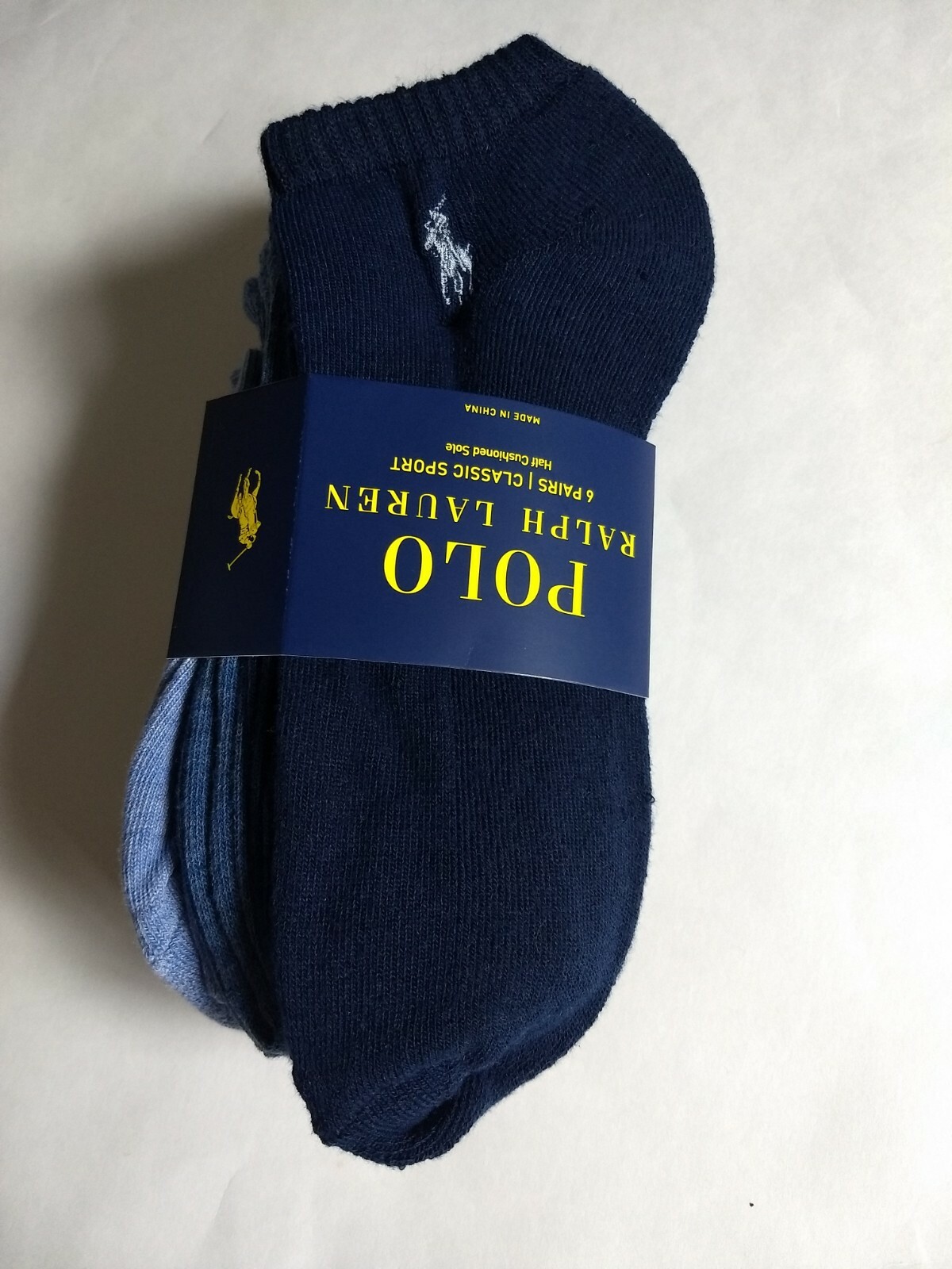 Polo Ralph Lauren 6-pair classic sport socks 6pk low cut socks White Black Navy