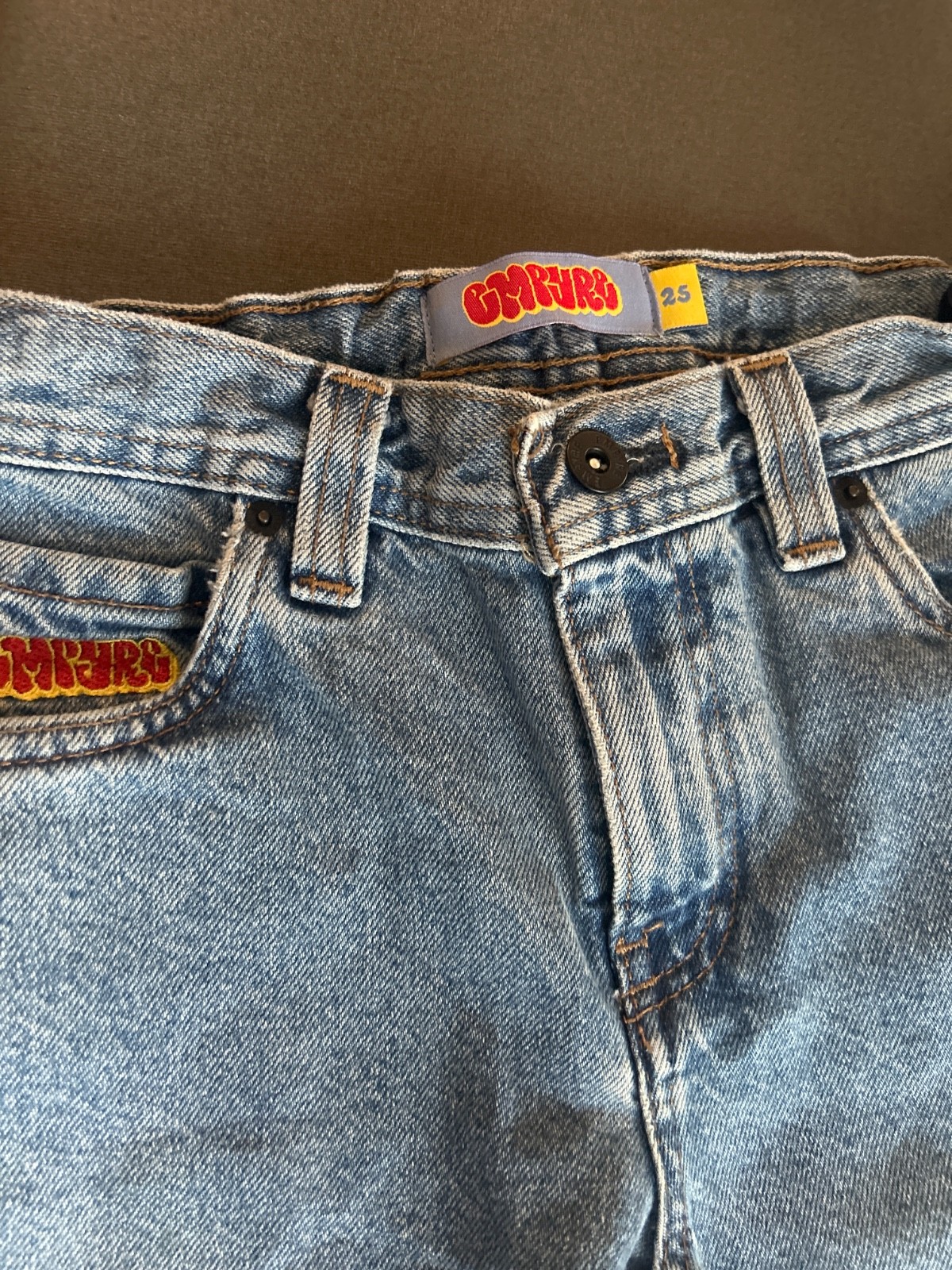 Empyre Boys Denim Loose Skate Shorts Size 25 Light Wash