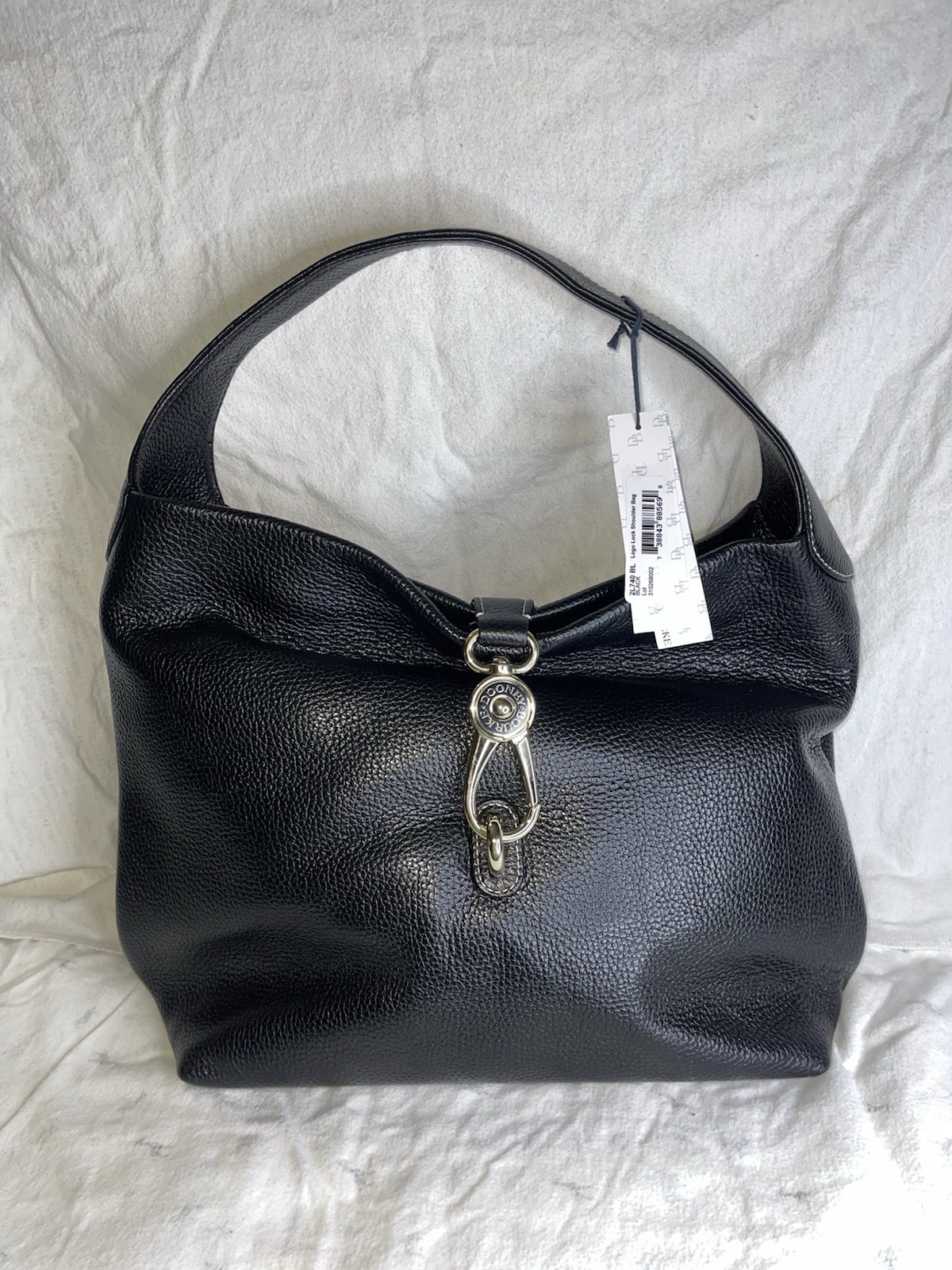 Dooney & Bourke Pebble Grain Logo Lock Shoulder Bag With Wallet In Black