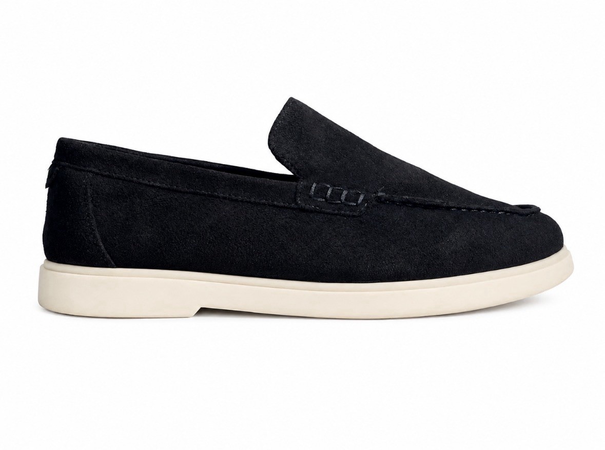 Zara LIMITED EDITION Mens Dark Blue Suede Casual Loafers Shoes Sneakers VTG OM