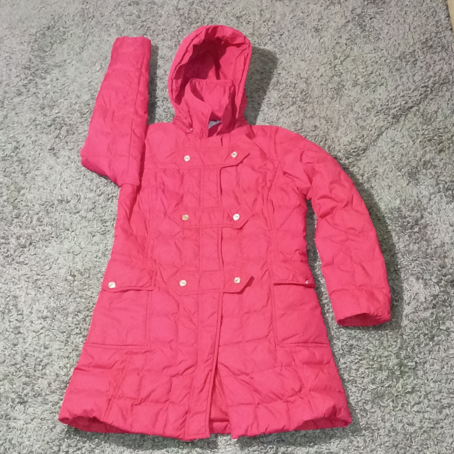 Tommy Hilfiger Coat Size Small Women Hooded Red Puffer Coat
