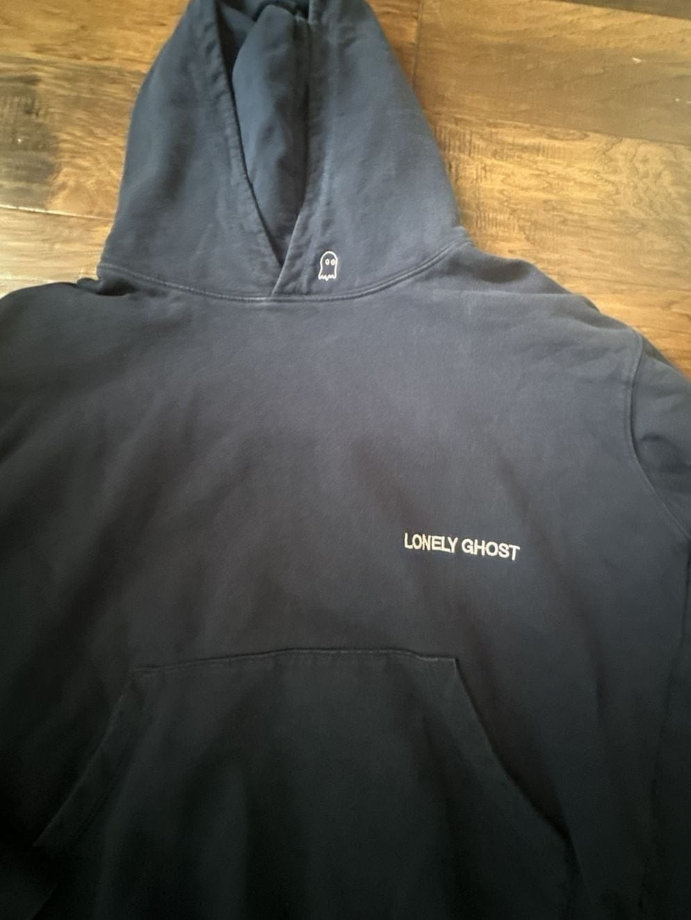 Lonely Ghost Daily Heavyweight Pullover Hoodie in Navy Blue