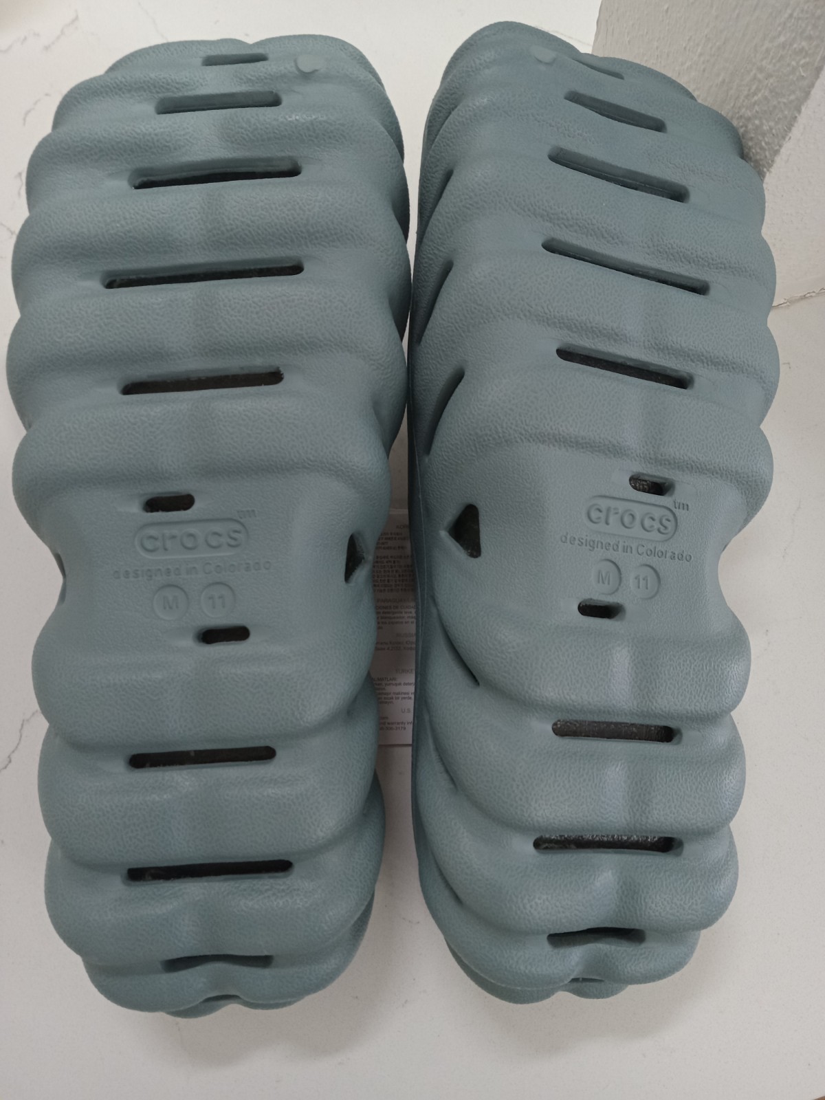Crocs Echo Slide Storm Blue/ Grey NEW Men’s US 11 EUR 45-46 RARE & SOLD OUT!