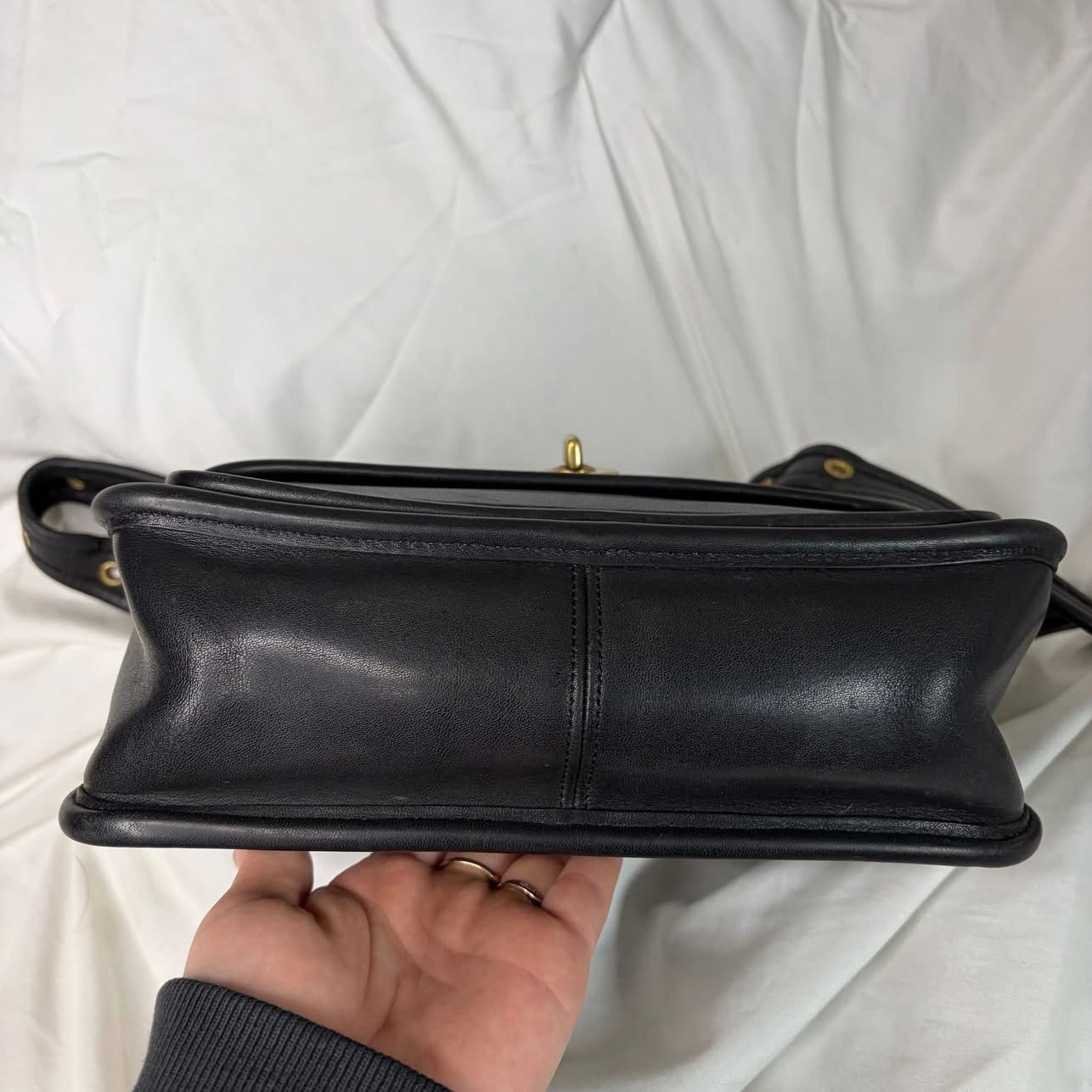 Vintage Coach Rambler’s Legacy Shoulder Bag 9061 in Black Glovetanned Leather
