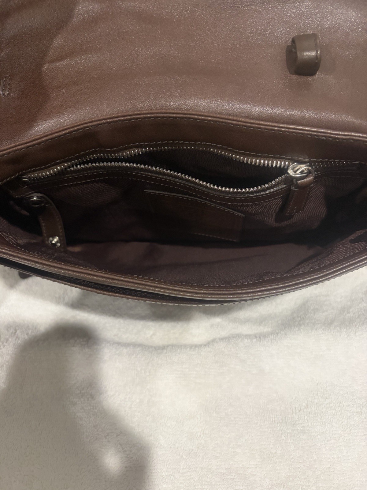 Coach Clutch with Push Lock, Wrist Strap, Inner Pockets