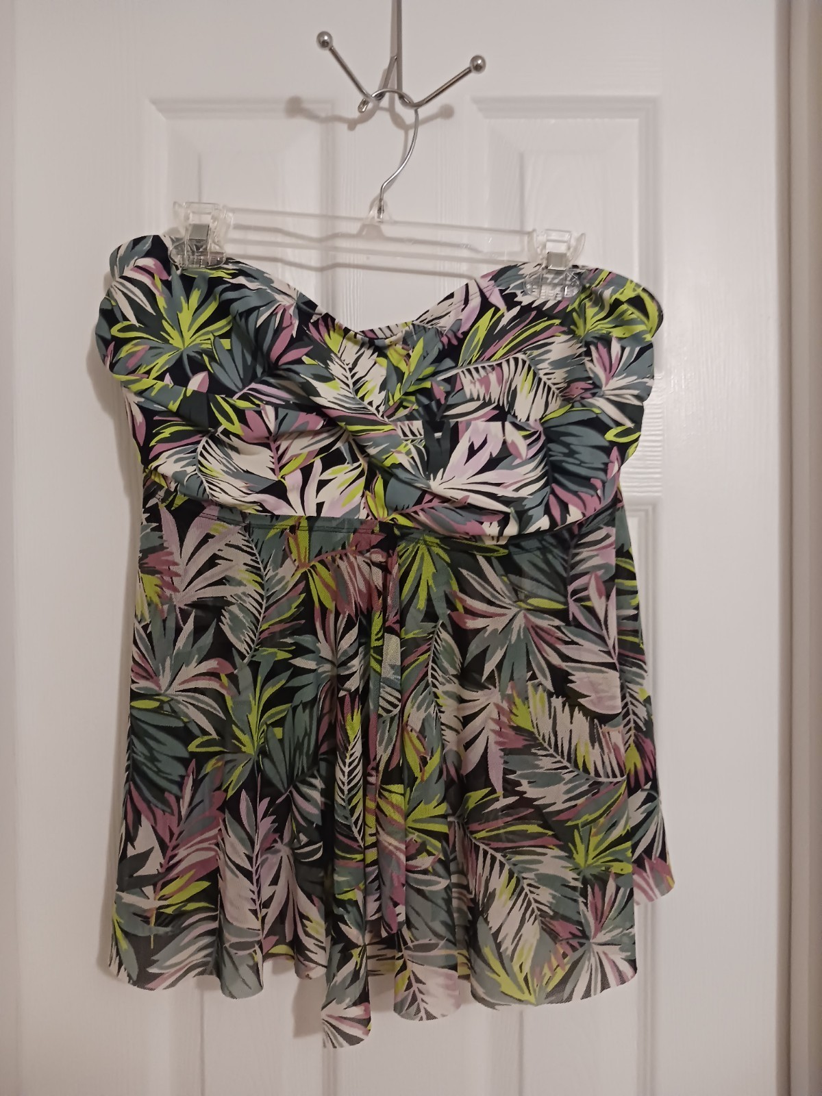 Kona Sol Tankini Top Multicolor Palm Leaf Women’s 3X ( 24-26 ) NWT