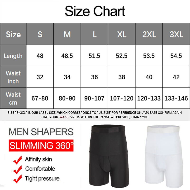 Men’s Compression Leggings Pants High Waist Shorts Shaping Thigh Butt Underpants