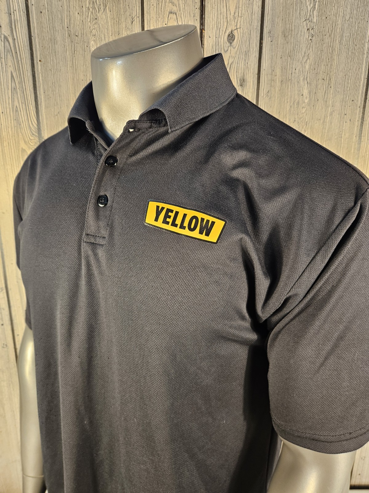 Yellow Freight Polo Shirt Mens XL Truck Driver Transportation Trucker Black