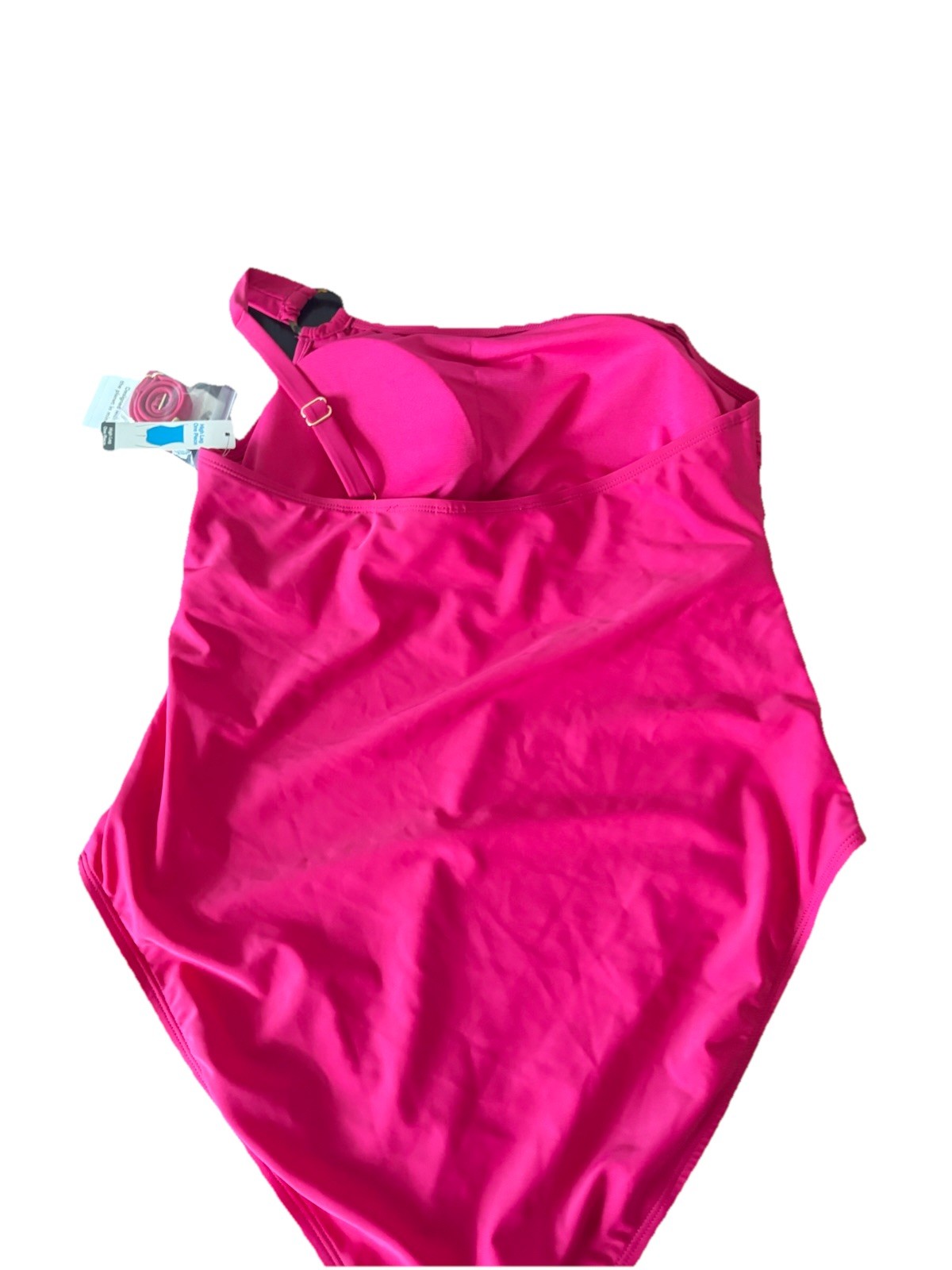 Xhilaration Pink One Shoulder Strappy Lined One Piece Swimsuit 16 D Cup