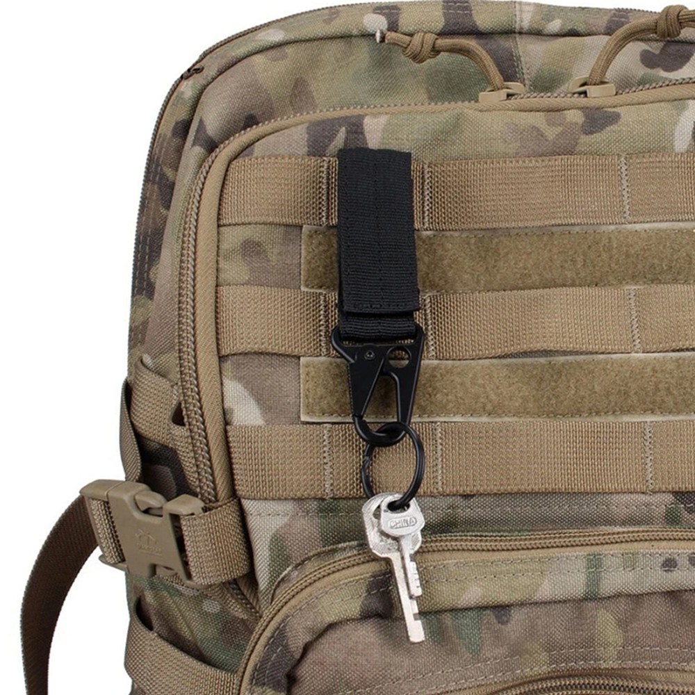 3 PCS Outdoor Webbing Buckle Hook Tactical Molle Key Ring Belt Holder Nylon Clip
