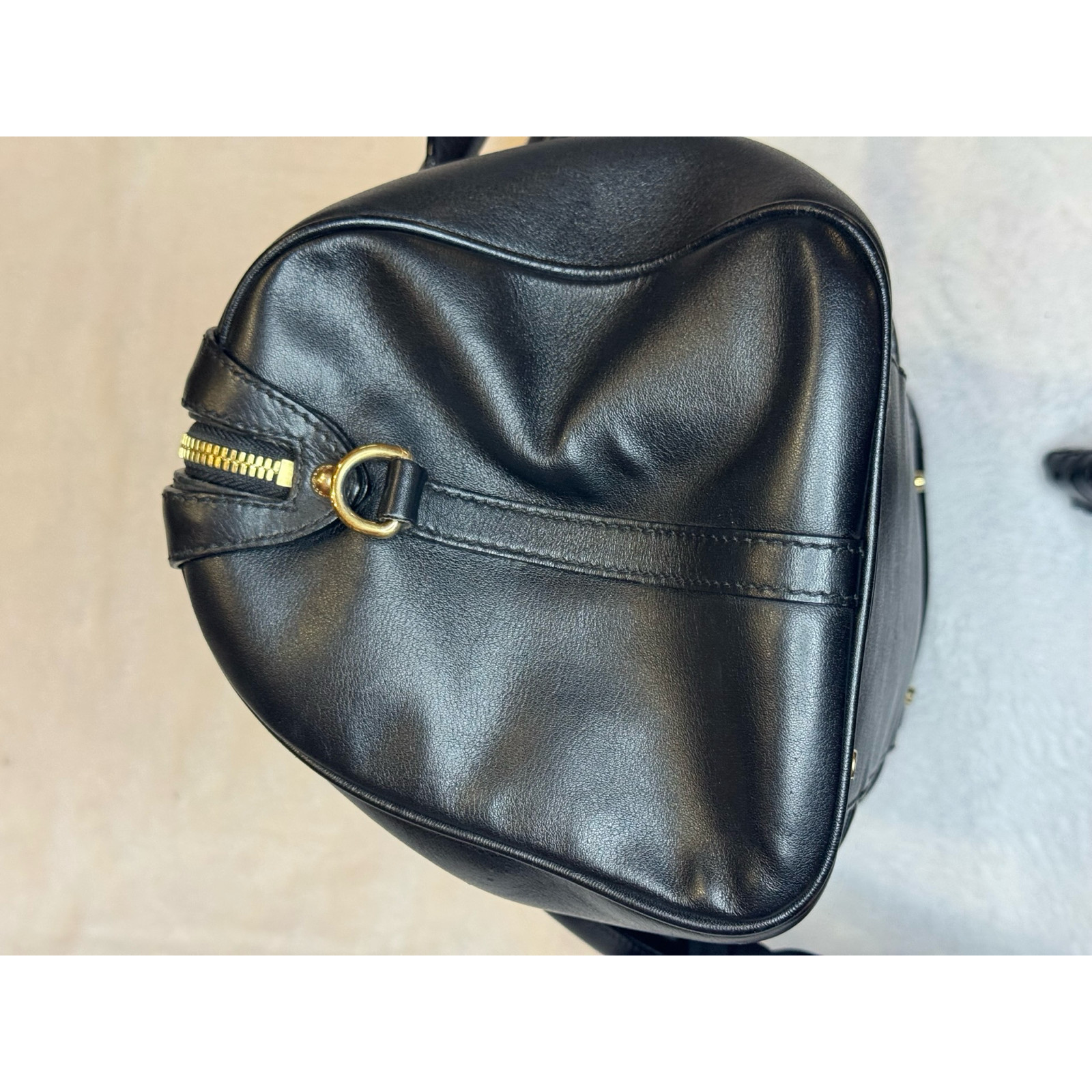 Burberry Chester Boston Bag Black Smooth Leather Gold Hardware Nova Check Lining