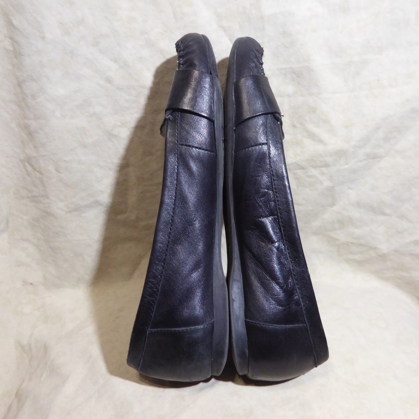 🩰 Anne Klein iFlex Kismet Slip-On Loafers sz 8.5 M Black Leather; Strap Detail
