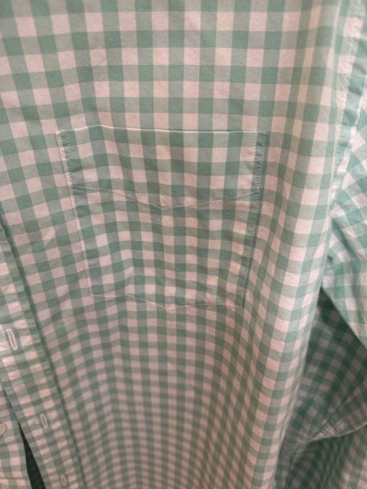 Bonobos Men’s Size Large Slim Fit Green Gingham Check Long Sleeve Shirt