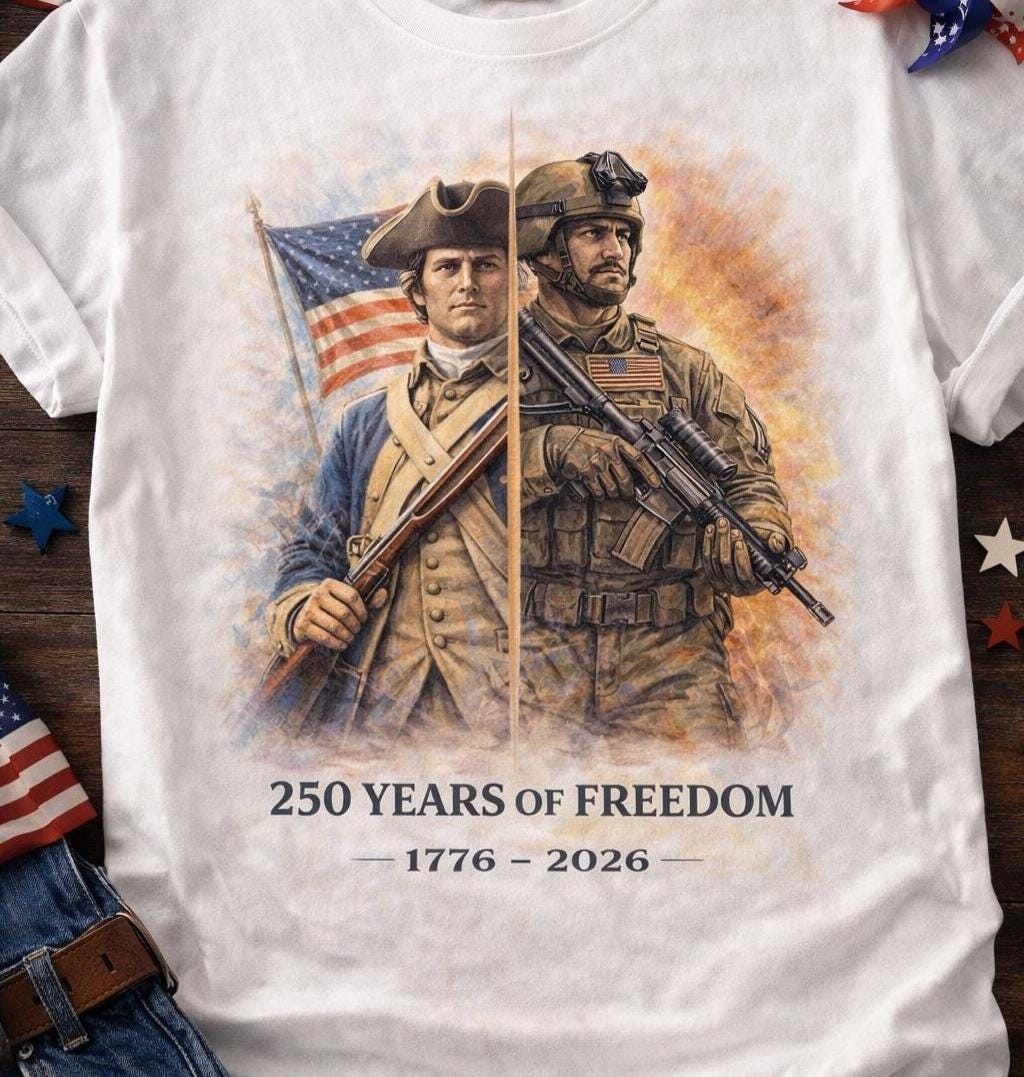America 250th Anniversary Shirt, Revolutionary War Soldiers Tee, 1776-2026