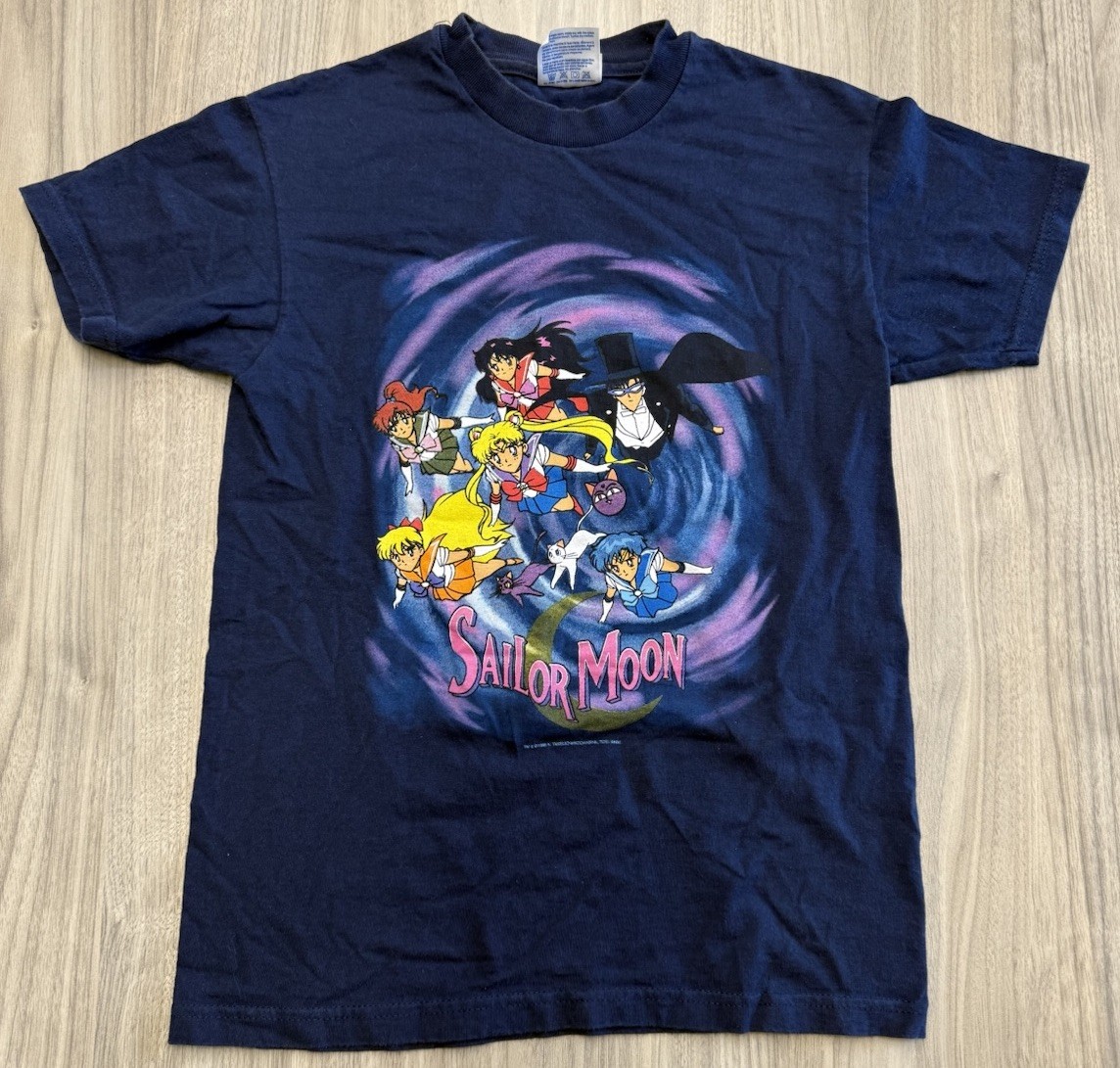 Vintage 1998 Sailor Moon Anime Navy Galaxy T-Shirt Size YOUTH Medium 10/12 RARE