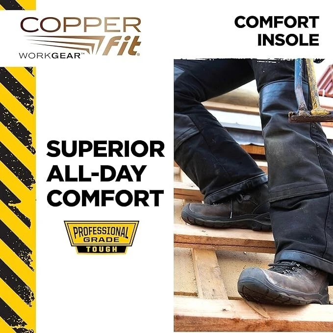 Copper Fit Men’s Work Gear Heavy Duty Insoles for Standing All Day, Men’s 8–13 .