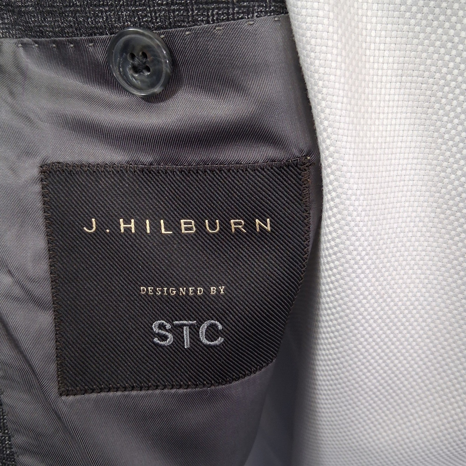 J. Hilburn Sport Coat Blazer 46R Gray Wool Silk Lanificio Cerruti Double Vent