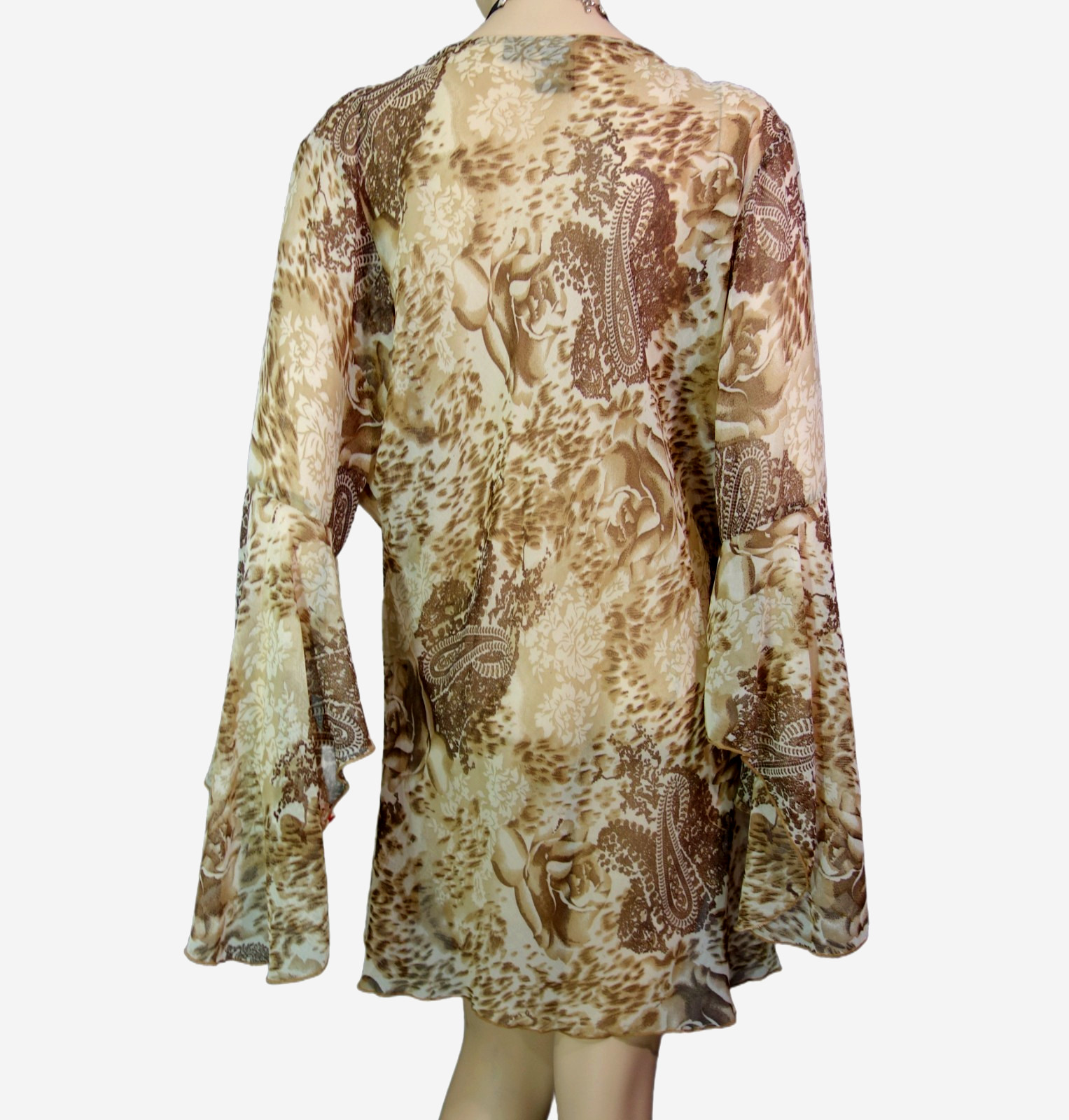 NANCY-K~Plus Size 3X Chiffon Y2K Super Boho Tunic Huge Dripping Batwing Sleeves