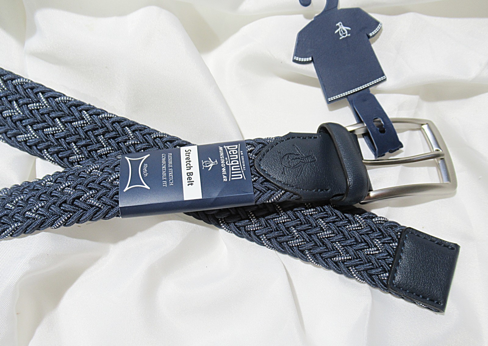 Original Penguin Elastic Fabric Woven Stretch belt Size M34-36 Fits Waist up 38″