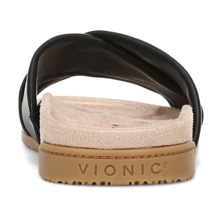 VIONICS Etna Slide Sandal – Black Leather NEW