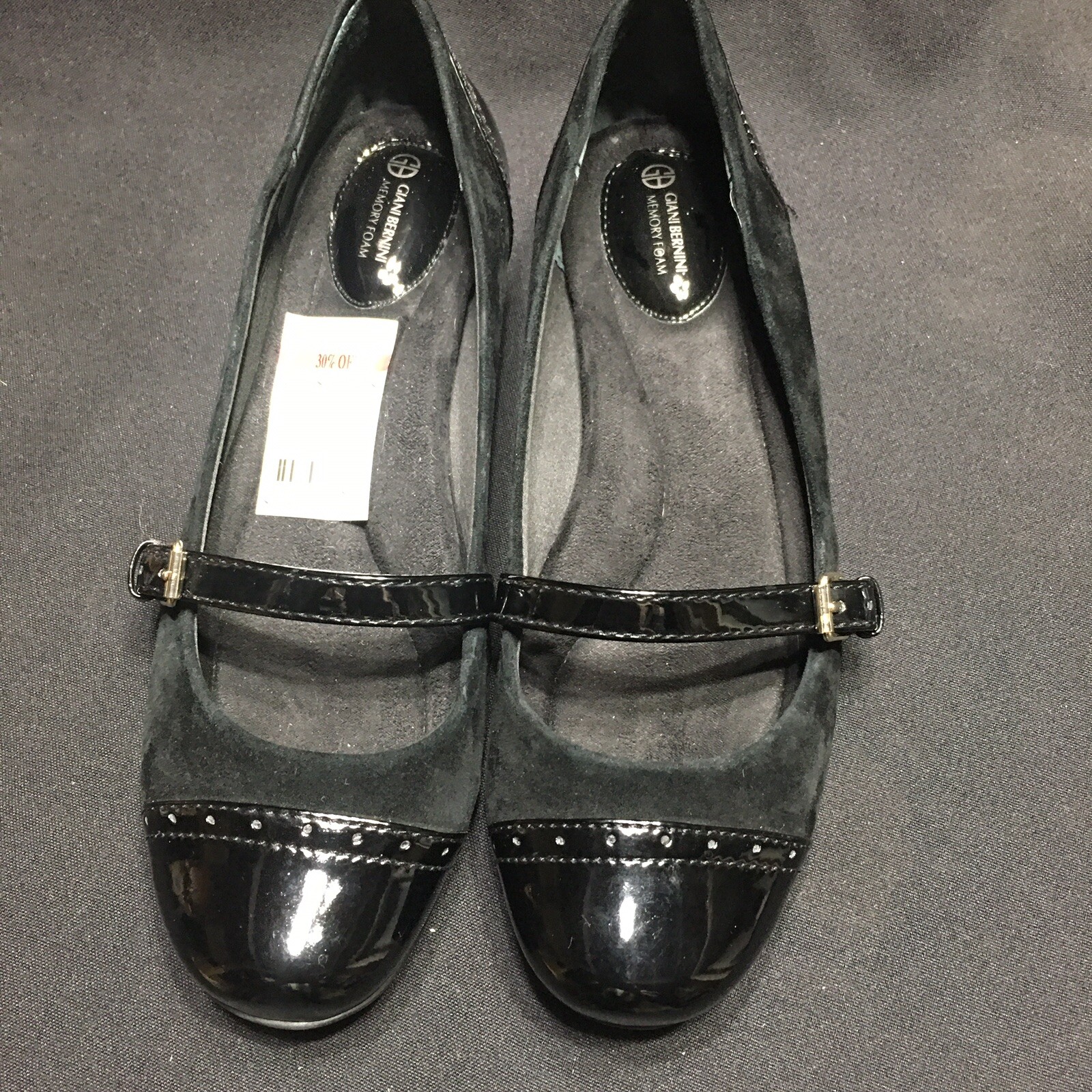 Giani Bernini Aubree Black Memory Foam 7M Shoes Leather And Man Made