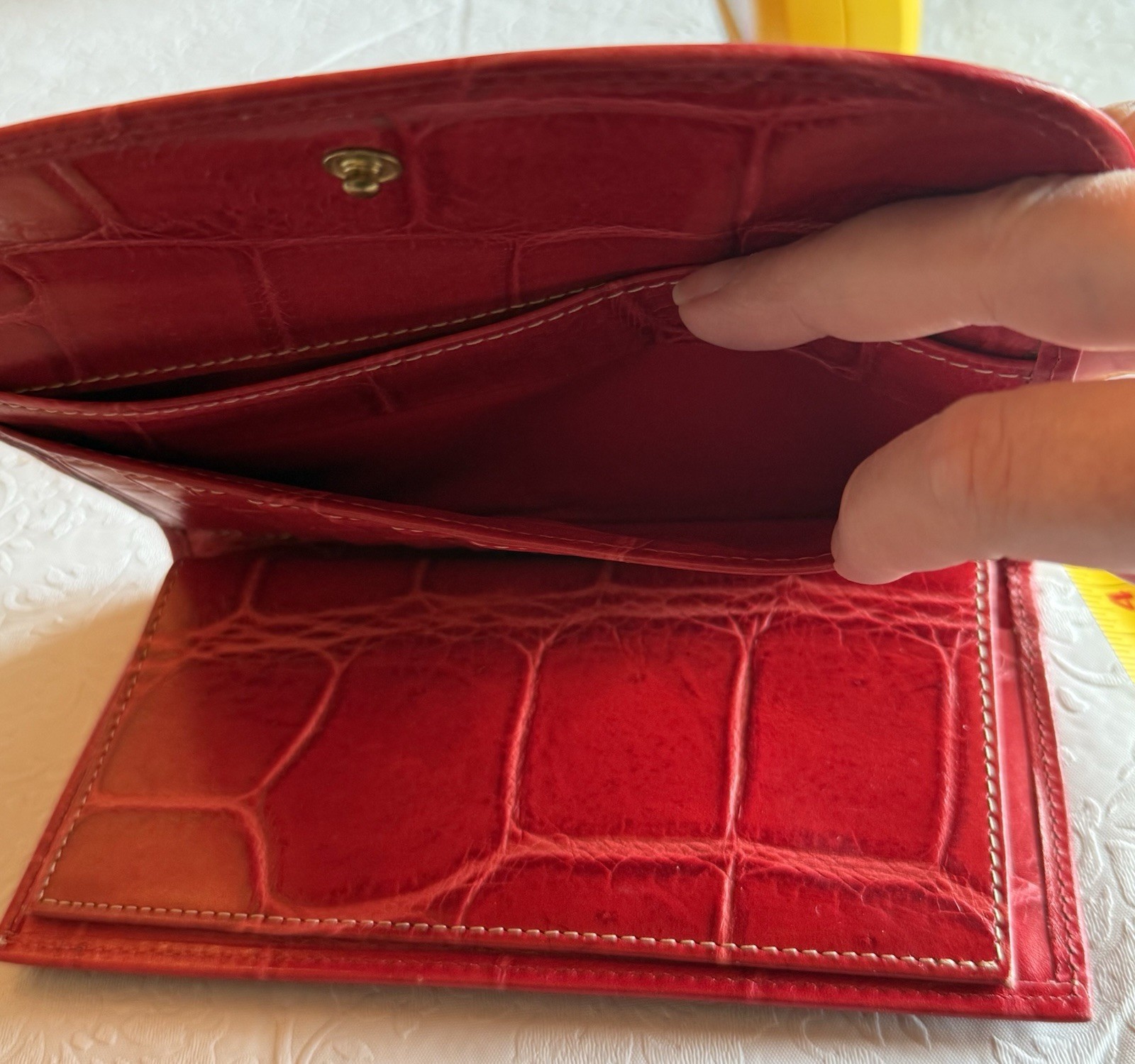 Dooney & Bourle Croc Embossed Checkbook Wallet