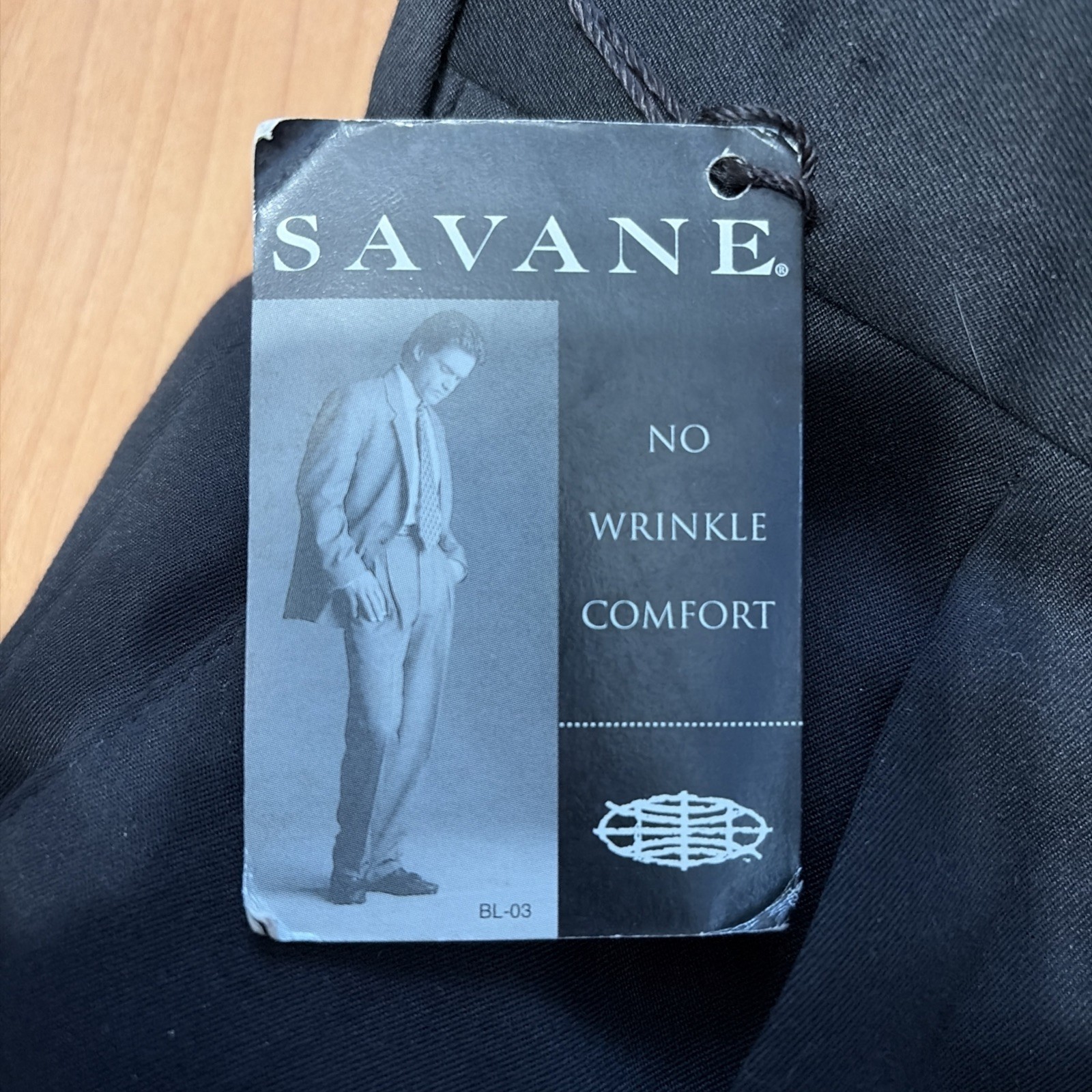 Savane Men’s Dress Pants 34×32 Black Pleated Front Straight Leg NWT
