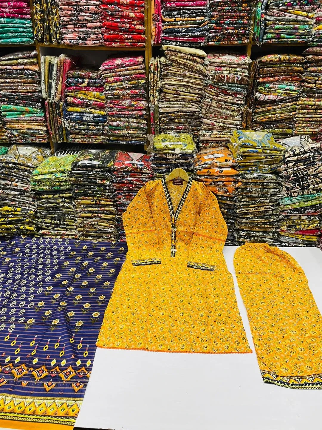 Multicolor Printed Lawn 3Pcs Stitched Suit for Pakistani Indian Women